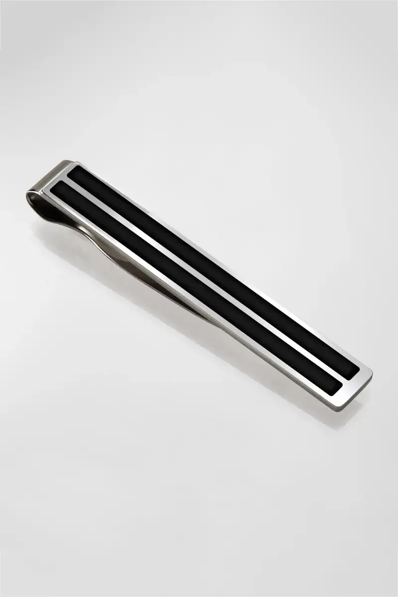 M Clip Men's Black Enamel Tie Bar | Thumbnail 3 M Clip Men's Black Enamel Tie Bar | Thumbnail 3