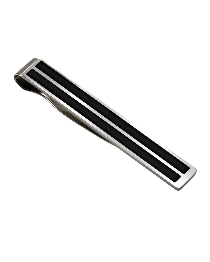 M Clip Men's Black Enamel Tie Bar