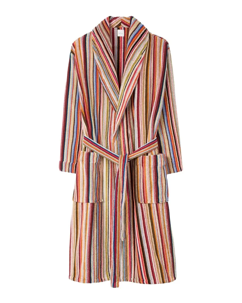 Paul Smith Men's Signature Stripe Woven Cotton Bathrobe