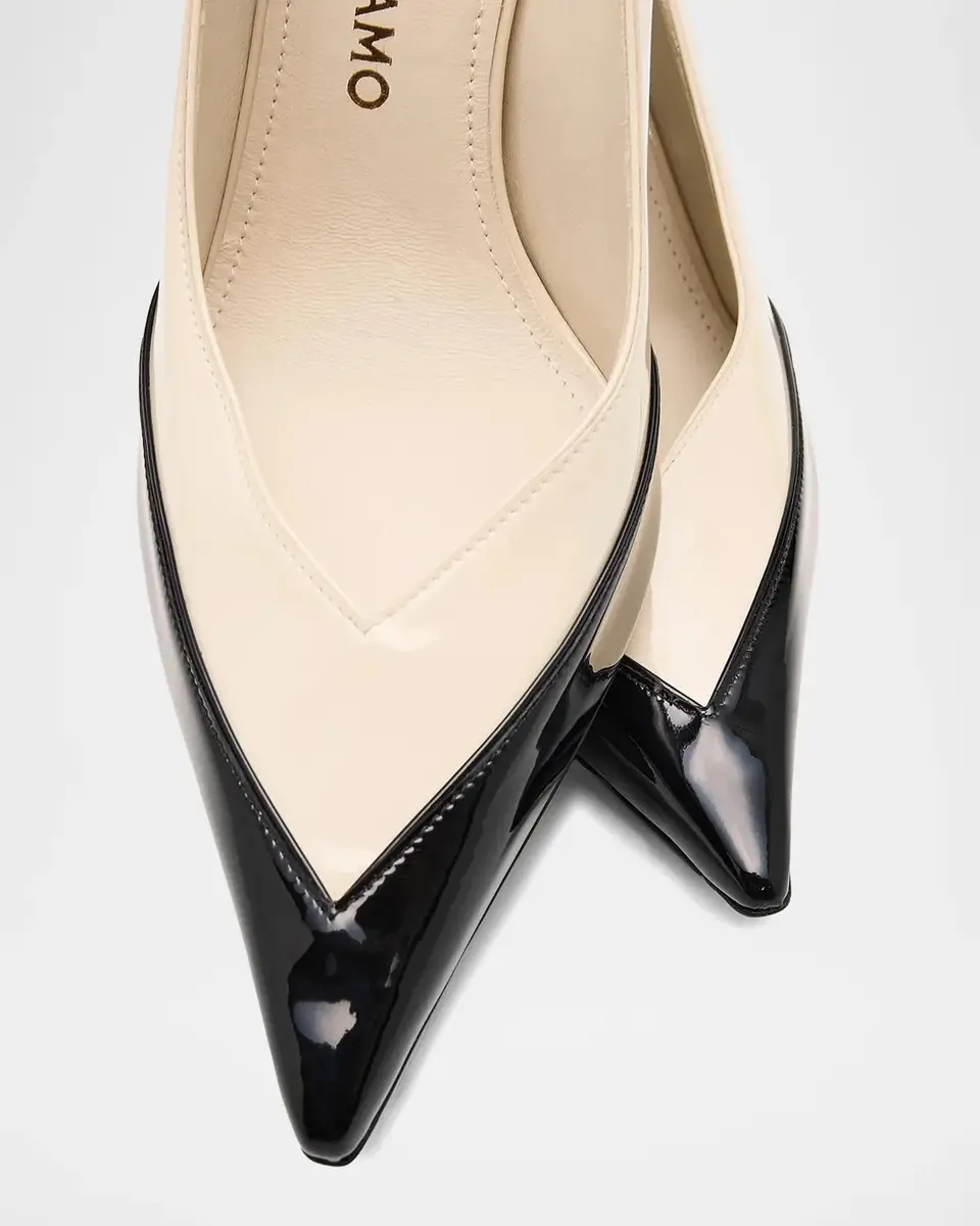 Ferragamo Varina 90MM Two-Tone Patent Leather Pumps | Thumbnail 5 Ferragamo Varina 90MM Two-Tone Patent Leather Pumps | Thumbnail 5