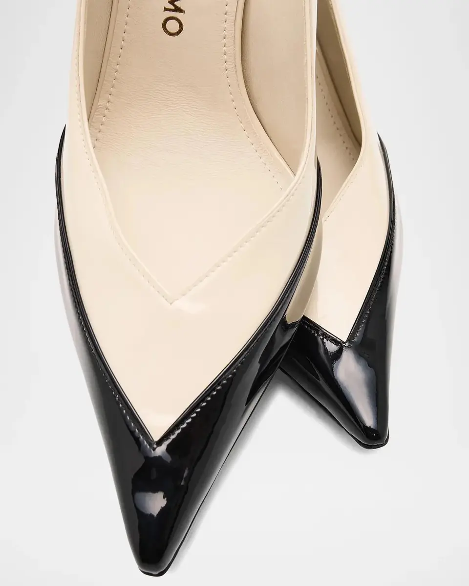 Ferragamo Varina 90MM Two-Tone Patent Leather Pumps | Thumbnail 8 Ferragamo Varina 90MM Two-Tone Patent Leather Pumps | Thumbnail 8