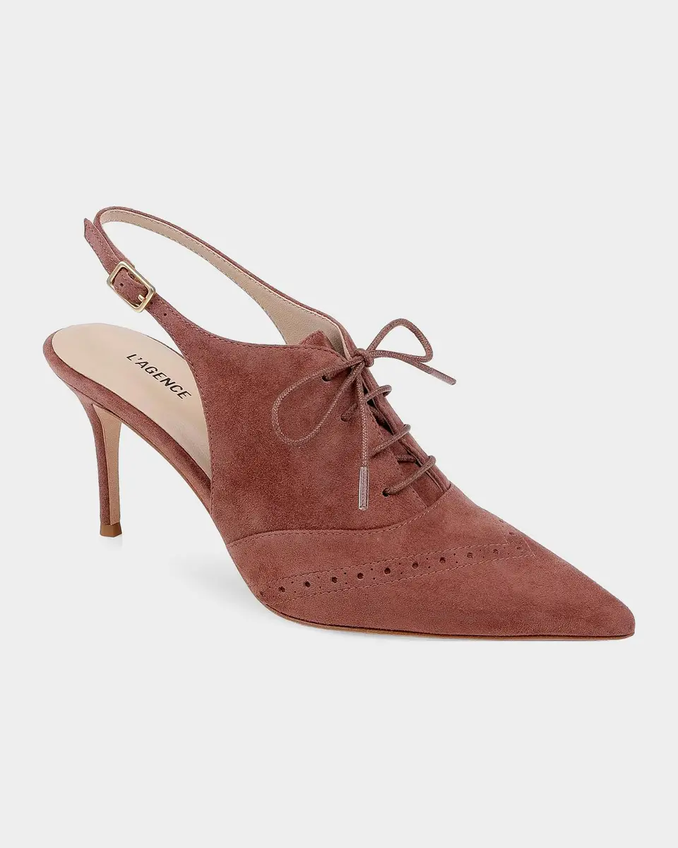 L'Agence Shreya 80MM Suede Slingback Pumps | Thumbnail 2 L'Agence Shreya 80MM Suede Slingback Pumps | Thumbnail 2