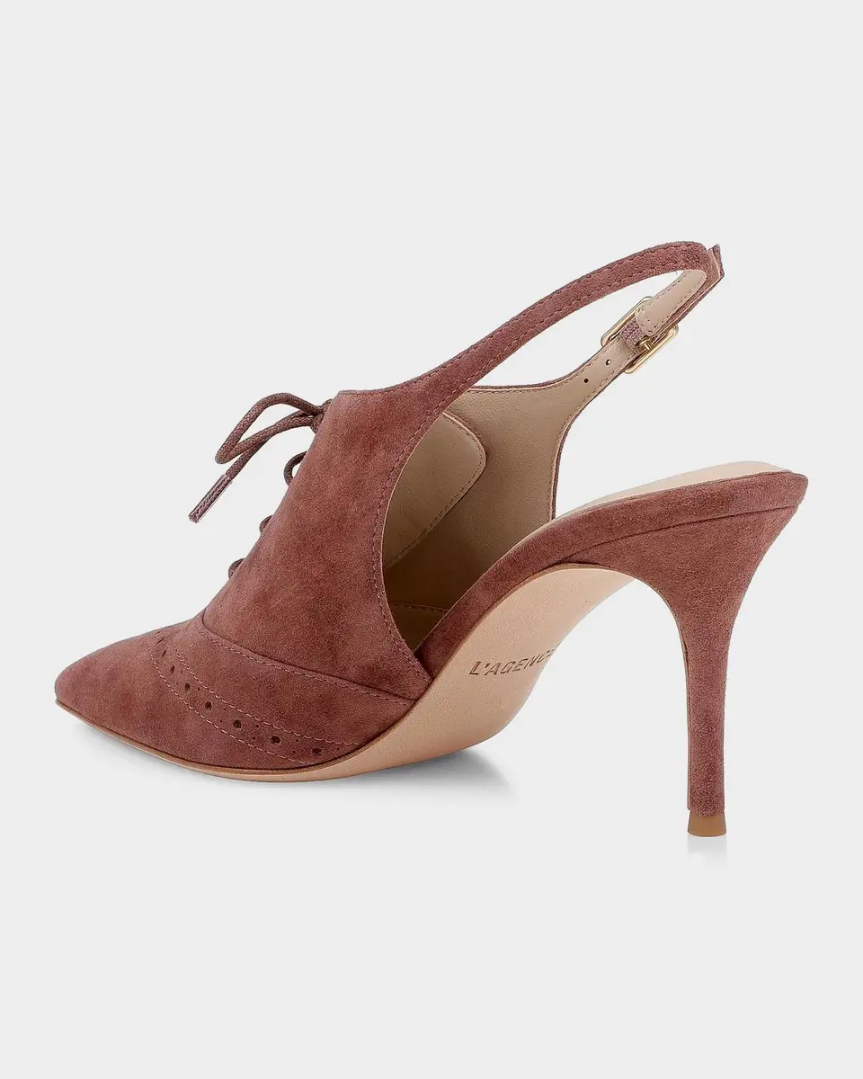 L'Agence Shreya 80MM Suede Slingback Pumps | Thumbnail 3 L'Agence Shreya 80MM Suede Slingback Pumps | Thumbnail 3