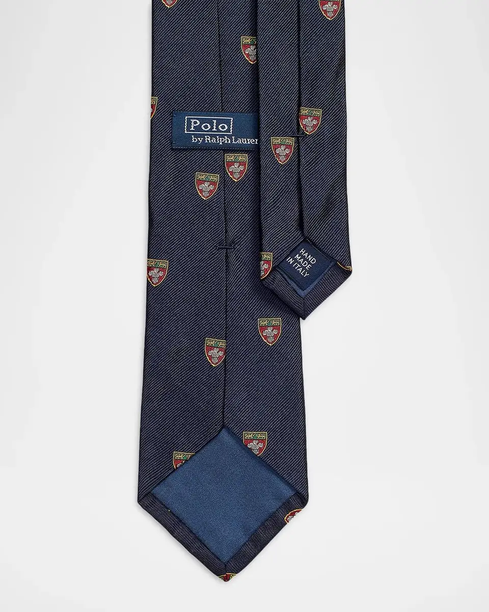 Polo Ralph Lauren Men's Silk Repp Narrow Club Tie | Thumbnail 2 Polo Ralph Lauren Men's Silk Repp Narrow Club Tie | Thumbnail 2