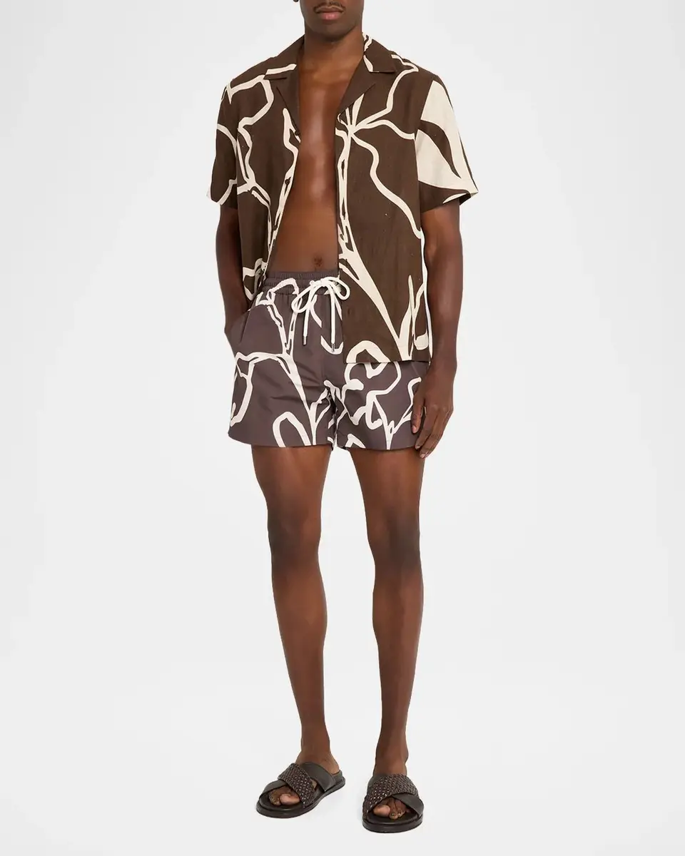 Frescobol Carioca Men's Roberto Linen Short-Sleeve Shirt | Thumbnail 2