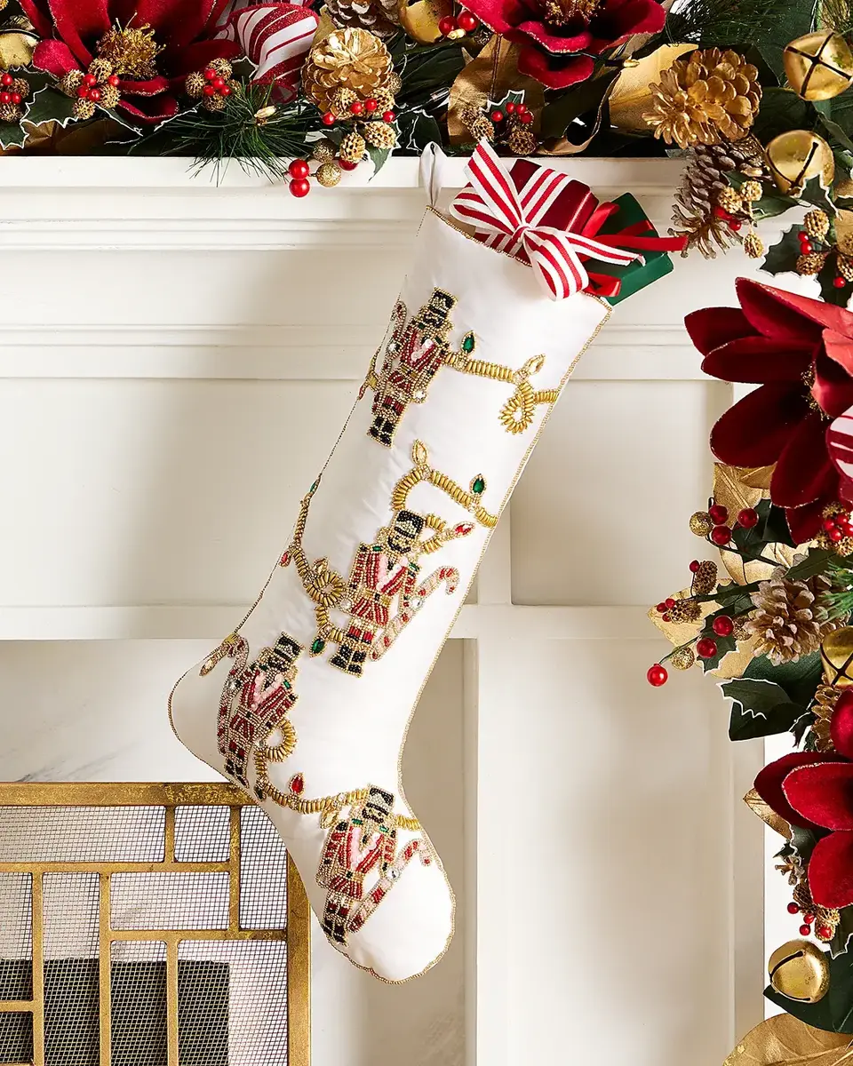 Kim Seybert Holiday Lights Nutcracker Stocking