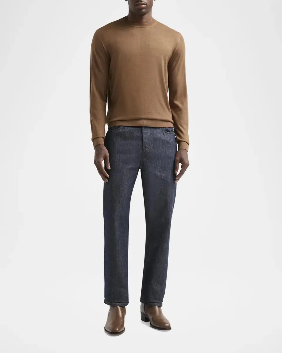 CORNELIANI Men's 18GG Wool Crewneck Sweater | Thumbnail 2 CORNELIANI Men's 18GG Wool Crewneck Sweater | Thumbnail 2