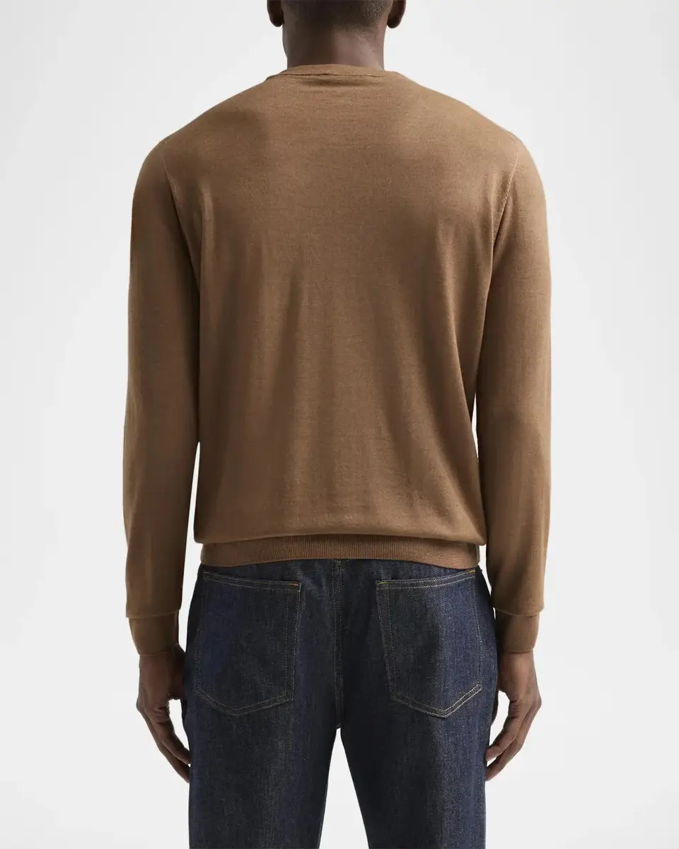 CORNELIANI Men's 18GG Wool Crewneck Sweater | Thumbnail 3 CORNELIANI Men's 18GG Wool Crewneck Sweater | Thumbnail 3