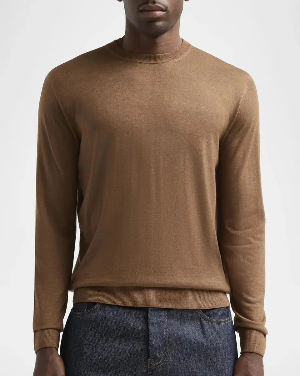 CORNELIANI Men's 18GG Wool Crewneck Sweater | Thumbnail 5 CORNELIANI Men's 18GG Wool Crewneck Sweater | Thumbnail 5