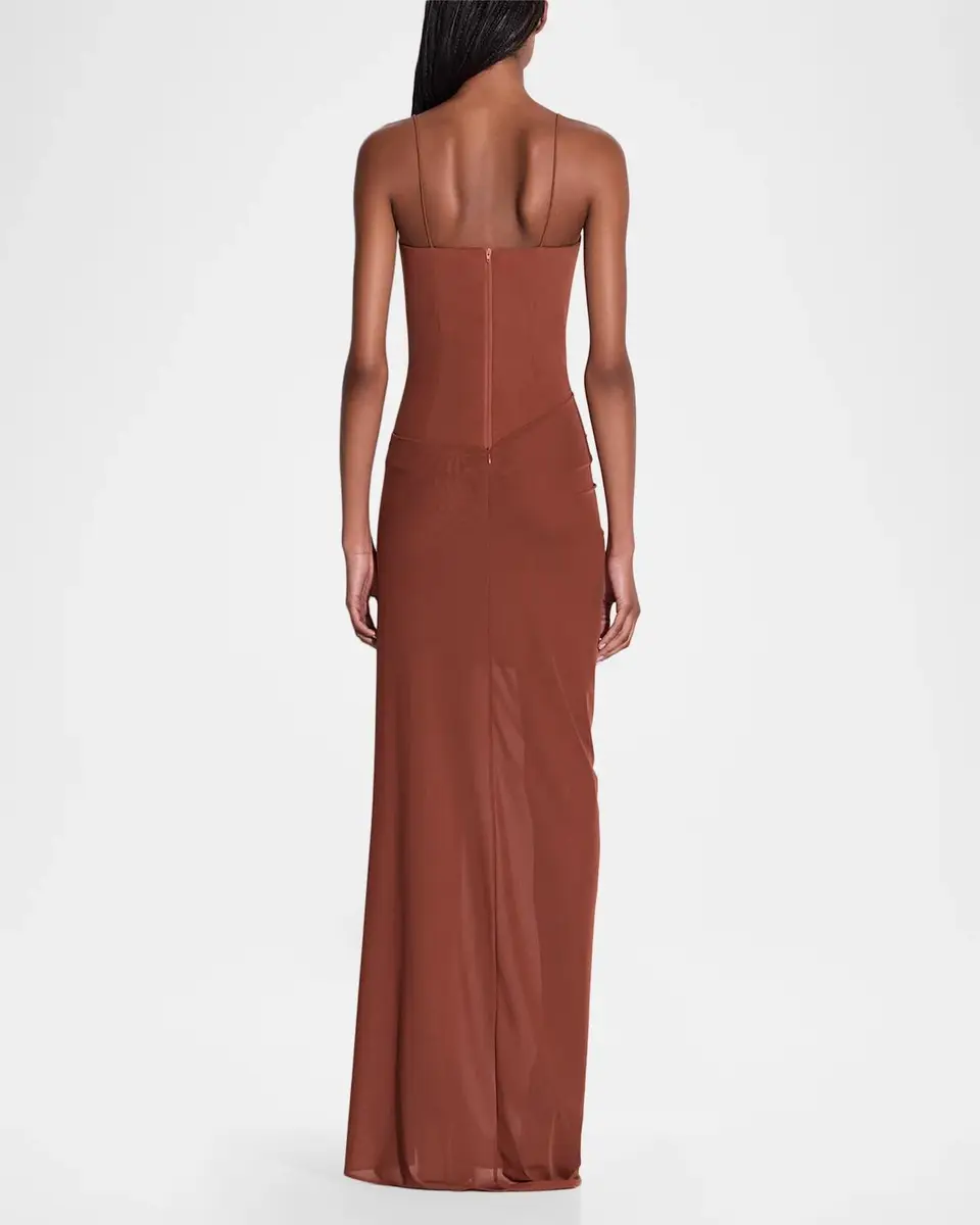 Alex Perry Sleeveless Draped Bustier Column Gown | Thumbnail 3