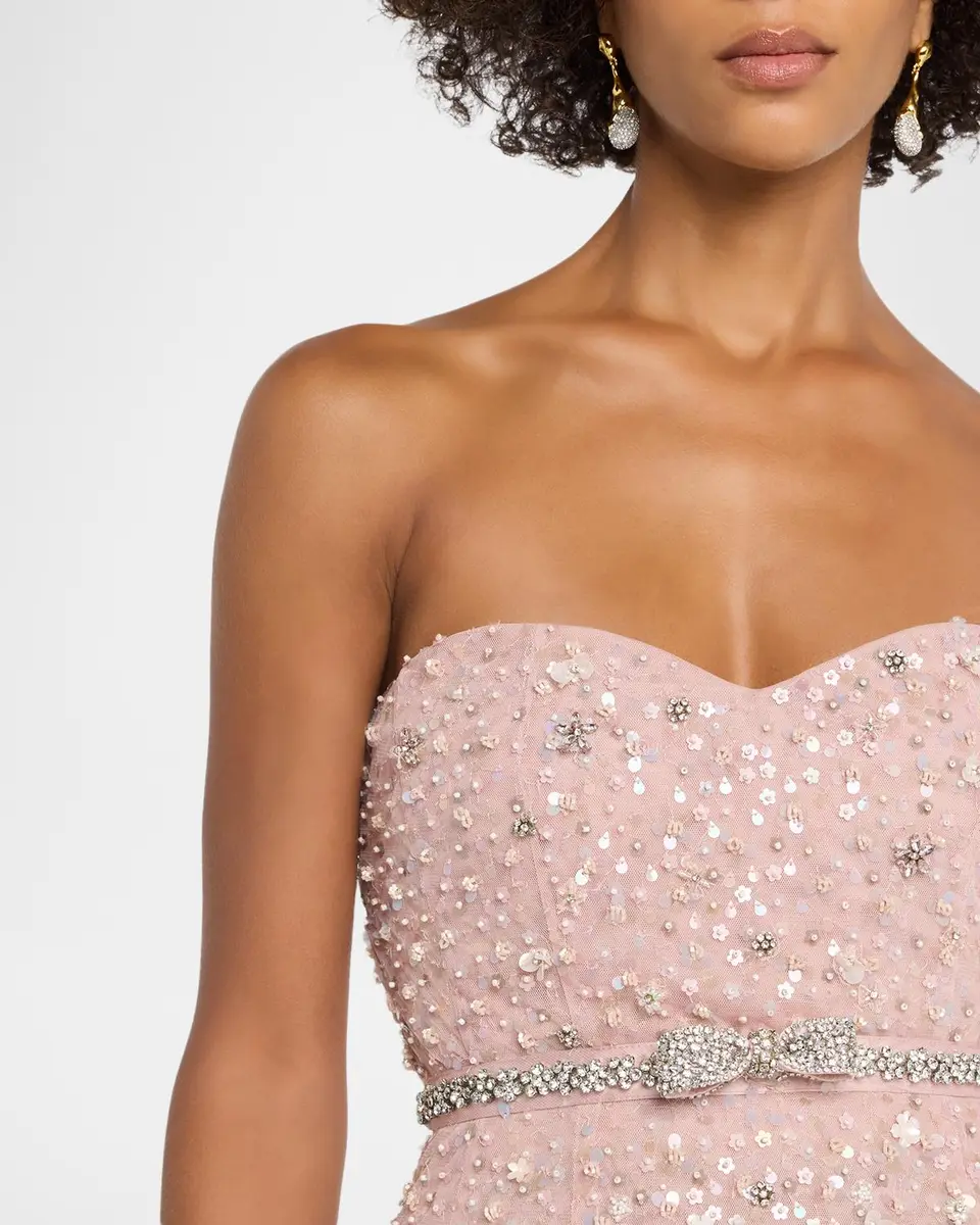 LoveShackFancy Sommaire Embellished Strapless Mini Dress | Thumbnail 5 LoveShackFancy Sommaire Embellished Strapless Mini Dress | Thumbnail 5