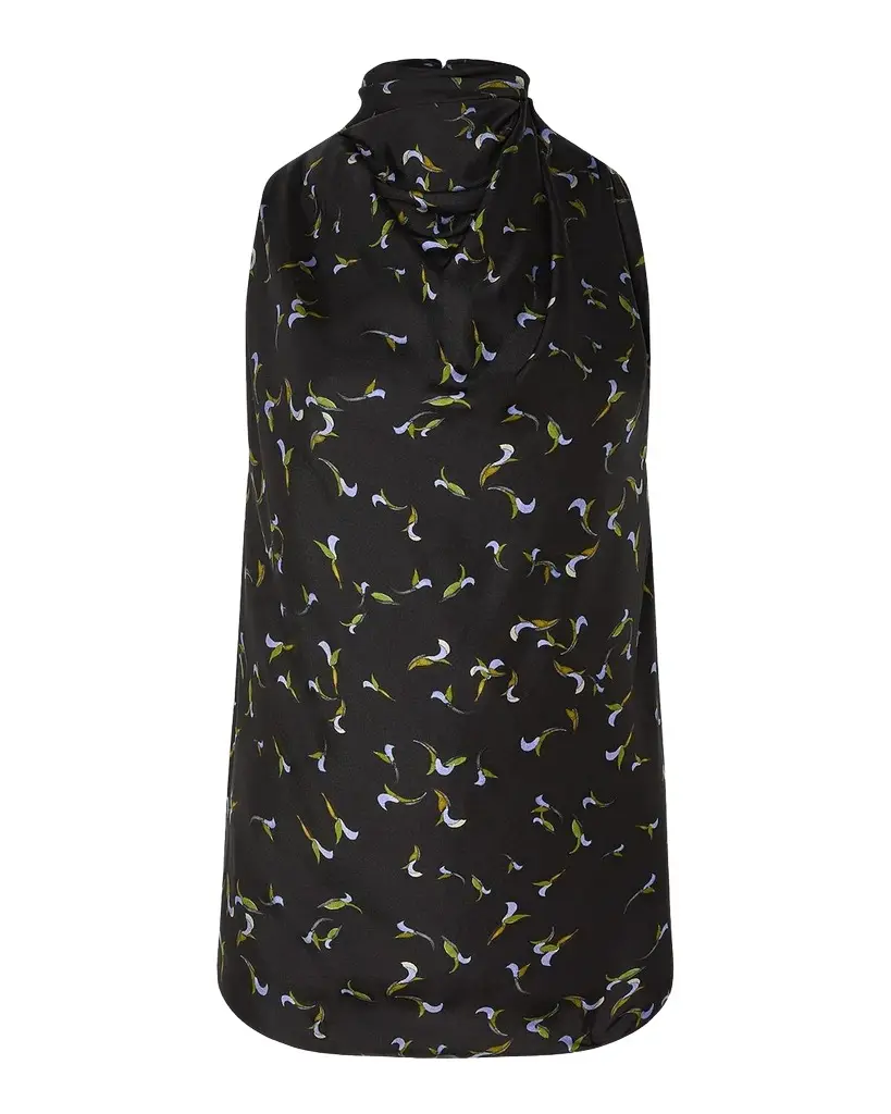 Sleary Sleeveless Silk Twill Cowl-Neck Top Sleary Sleeveless Silk Twill Cowl-Neck Top