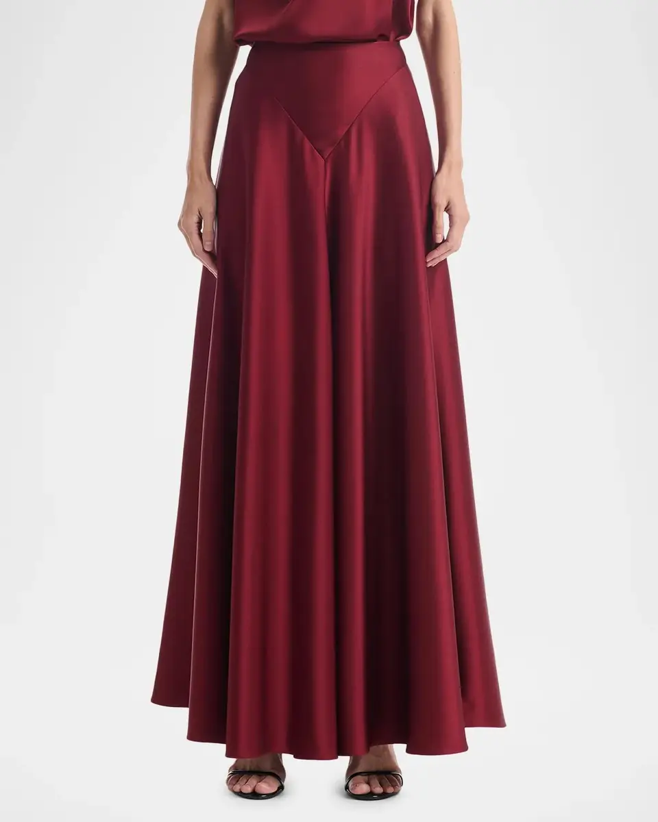 Altuzarra Ames V-Yoke Satin A-Line Maxi Skirt | Thumbnail 4