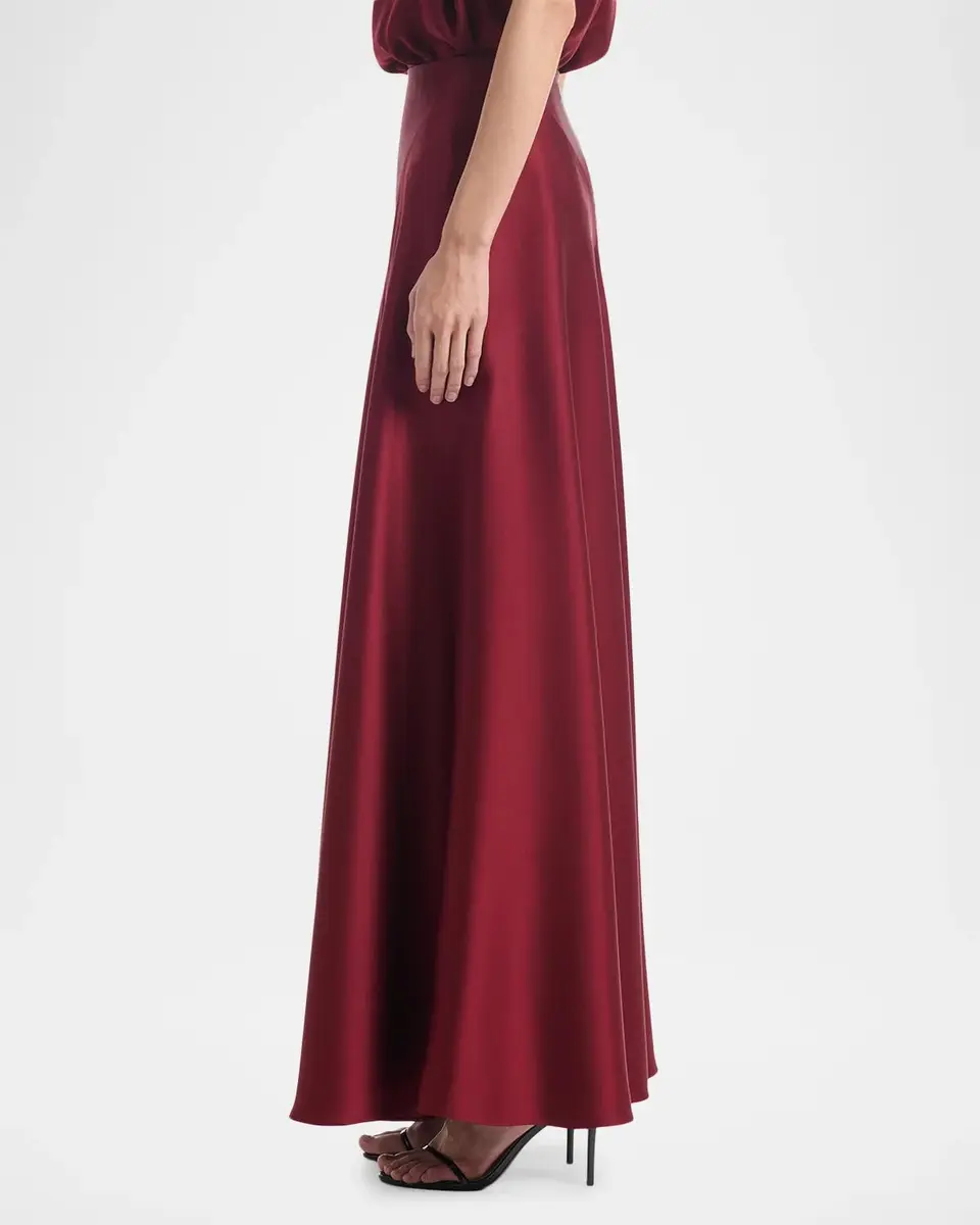 Altuzarra Ames V-Yoke Satin A-Line Maxi Skirt | Thumbnail 6