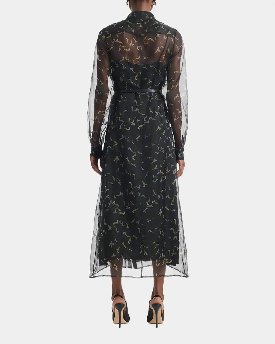 Altuzarra Judina Abstract-Print Silk Organza Belted Midi Shirtdress | Thumbnail 3 Altuzarra Judina Abstract-Print Silk Organza Belted Midi Shirtdress | Thumbnail 3