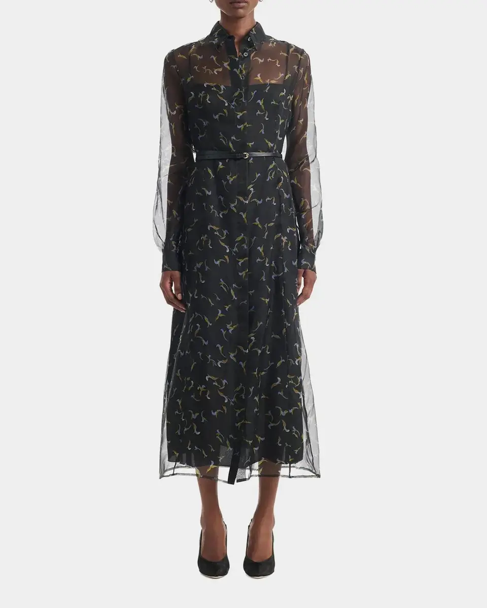 Altuzarra Judina Abstract-Print Silk Organza Belted Midi Shirtdress | Thumbnail 4 Altuzarra Judina Abstract-Print Silk Organza Belted Midi Shirtdress | Thumbnail 4
