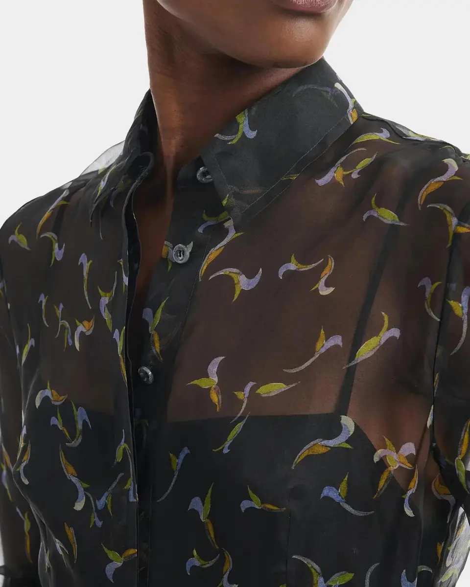 Altuzarra Judina Abstract-Print Silk Organza Belted Midi Shirtdress | Thumbnail 5 Altuzarra Judina Abstract-Print Silk Organza Belted Midi Shirtdress | Thumbnail 5