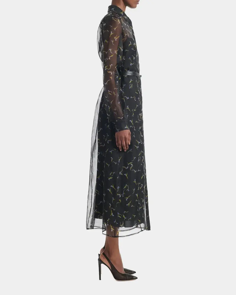Altuzarra Judina Abstract-Print Silk Organza Belted Midi Shirtdress | Thumbnail 6 Altuzarra Judina Abstract-Print Silk Organza Belted Midi Shirtdress | Thumbnail 6