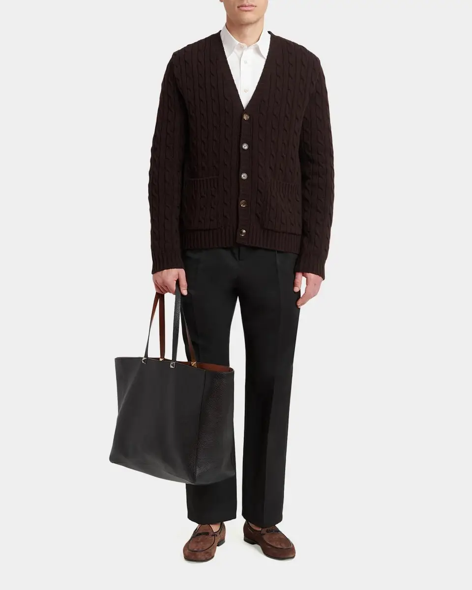 Valentino Garavani Men's Reversible Rockstud Leather Tote Bag | Thumbnail 5 Valentino Garavani Men's Reversible Rockstud Leather Tote Bag | Thumbnail 5
