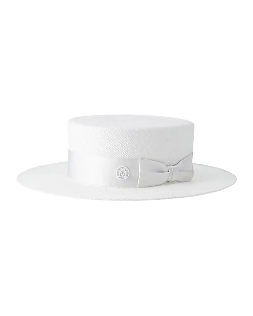 Maison Michel Kiki Straw Boater Hat | Thumbnail 2 Maison Michel Kiki Straw Boater Hat | Thumbnail 2