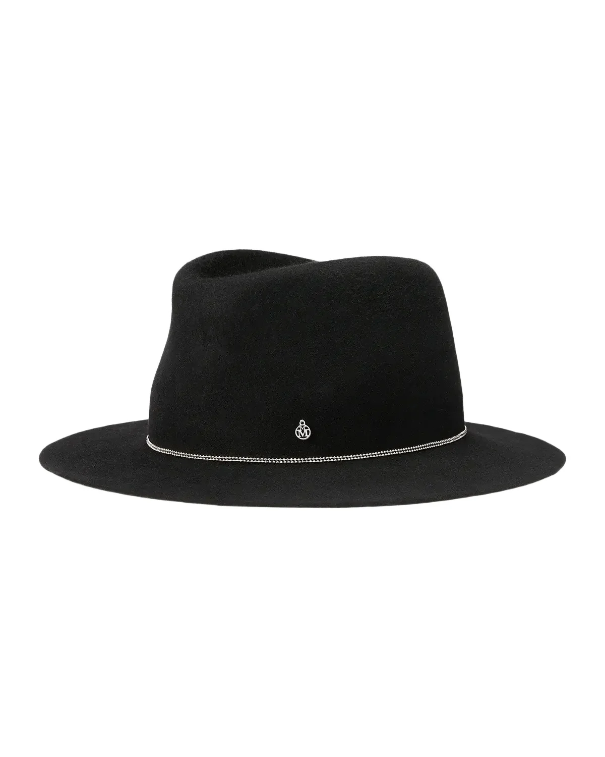 André Chain-Embellished Wool Felt Fedora