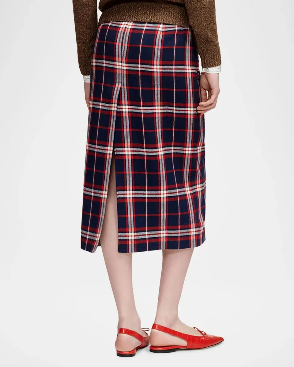 Essentiel Antwerp Kathee Embellished Plaid Midi Skirt | Thumbnail 3 Essentiel Antwerp Kathee Embellished Plaid Midi Skirt | Thumbnail 3