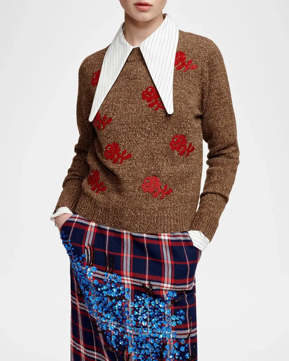 Essentiel Antwerp Kathee Embellished Plaid Midi Skirt | Thumbnail 5 Essentiel Antwerp Kathee Embellished Plaid Midi Skirt | Thumbnail 5