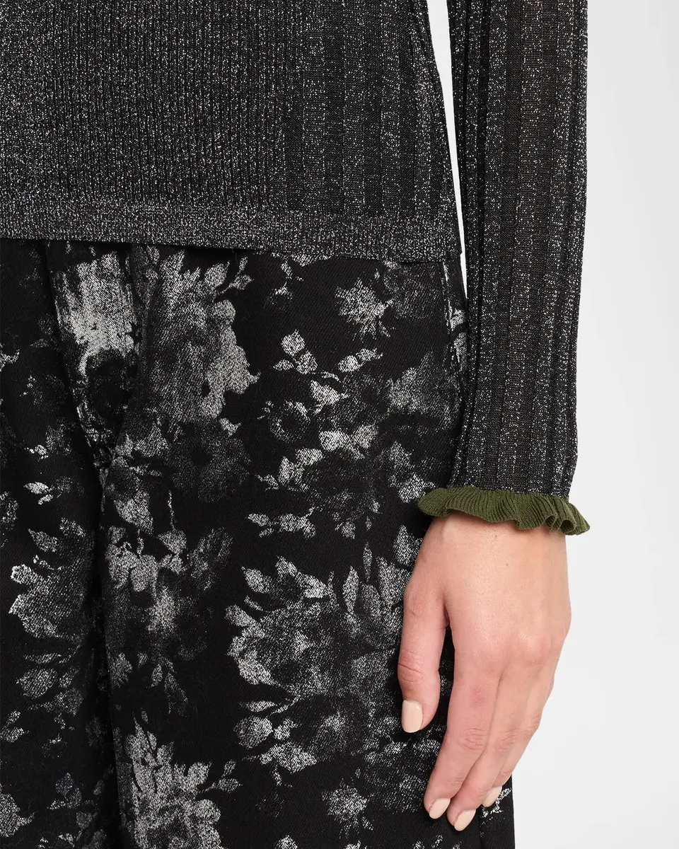 Essentiel Antwerp Karan Metallic Rib-Knit Polo Top | Thumbnail 5 Essentiel Antwerp Karan Metallic Rib-Knit Polo Top | Thumbnail 5