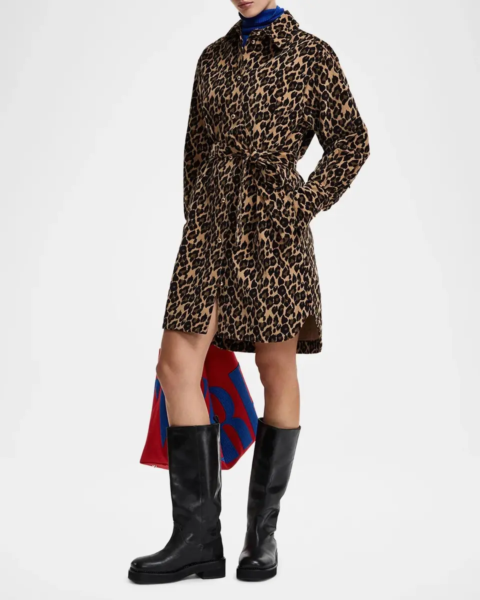 Essentiel Antwerp Kustody Belted Leopard-Print Mini Dress | Thumbnail 2 Essentiel Antwerp Kustody Belted Leopard-Print Mini Dress | Thumbnail 2
