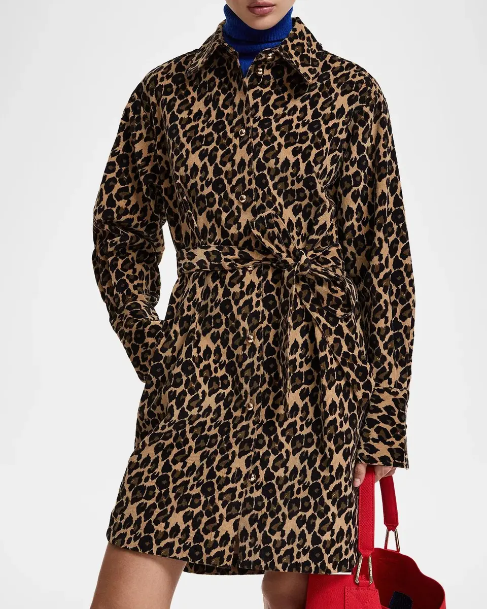 Essentiel Antwerp Kustody Belted Leopard-Print Mini Dress | Thumbnail 4 Essentiel Antwerp Kustody Belted Leopard-Print Mini Dress | Thumbnail 4