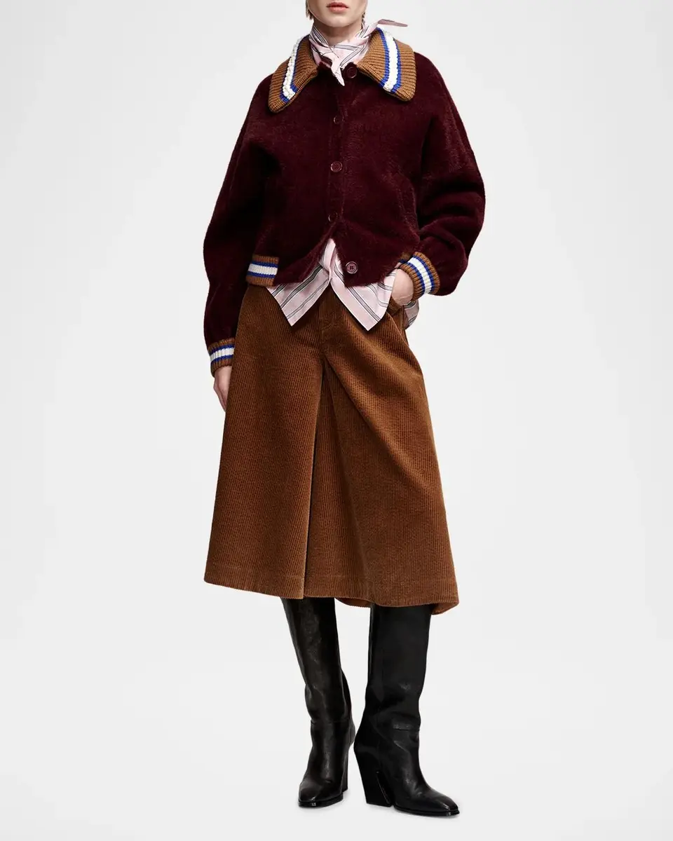 Essentiel Antwerp Kamore Contrast Knit Sherpa Bomber Jacket | Thumbnail 2 Essentiel Antwerp Kamore Contrast Knit Sherpa Bomber Jacket | Thumbnail 2