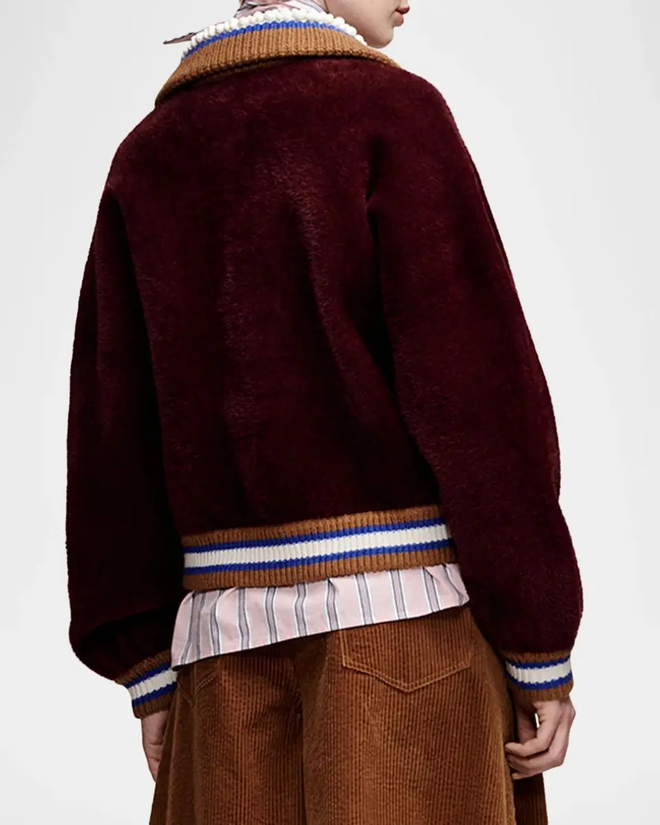 Essentiel Antwerp Kamore Contrast Knit Sherpa Bomber Jacket | Thumbnail 3 Essentiel Antwerp Kamore Contrast Knit Sherpa Bomber Jacket | Thumbnail 3