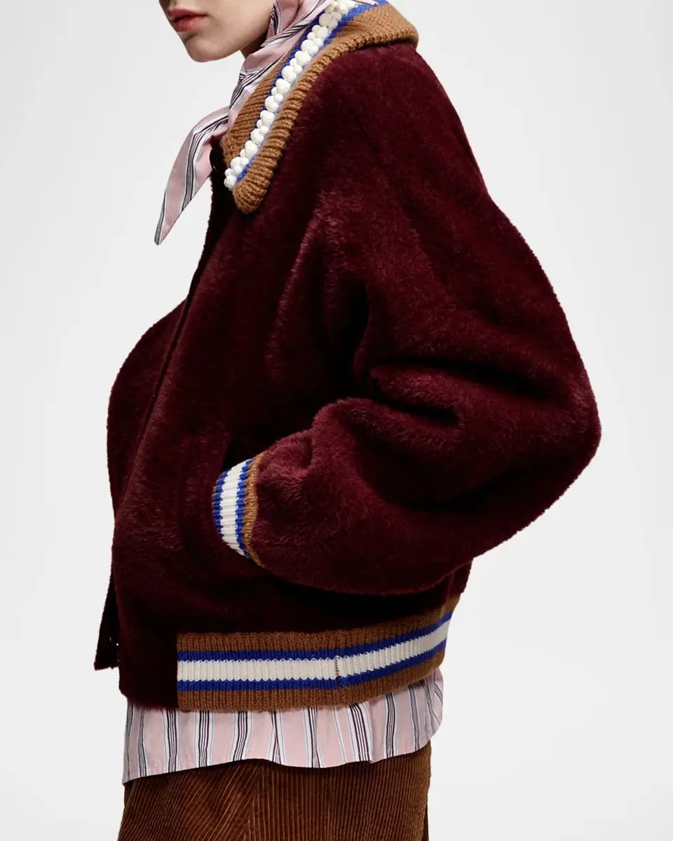 Essentiel Antwerp Kamore Contrast Knit Sherpa Bomber Jacket | Thumbnail 6 Essentiel Antwerp Kamore Contrast Knit Sherpa Bomber Jacket | Thumbnail 6