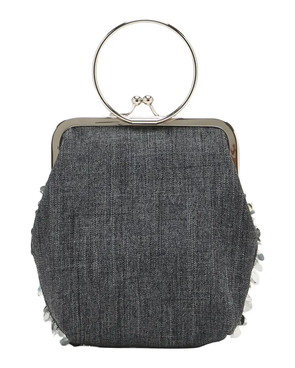 Plan C Small Metal Ring Denim Top-Handle Bag | Thumbnail 2 Plan C Small Metal Ring Denim Top-Handle Bag | Thumbnail 2