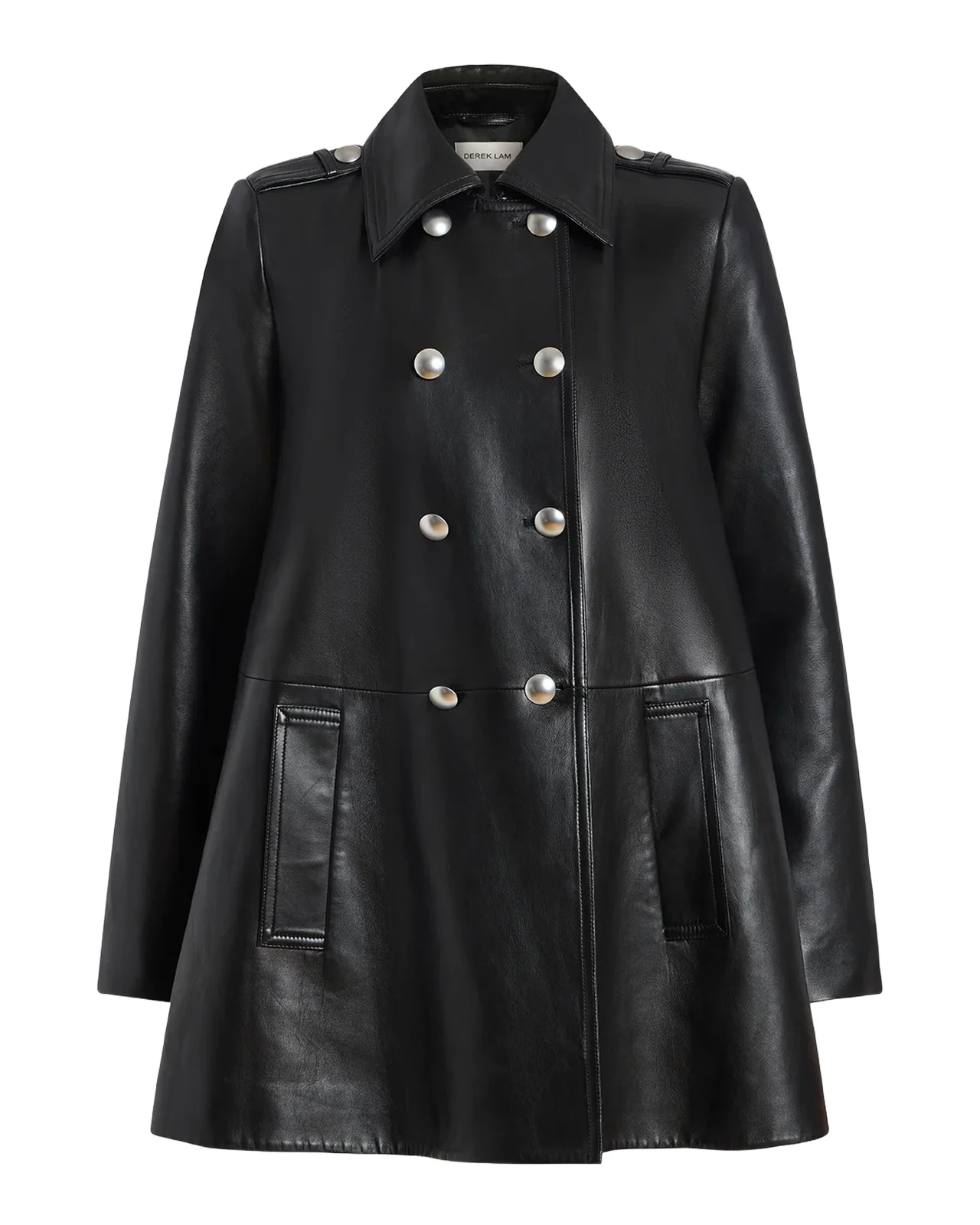 Leather Double-Breasted Swing Coat Leather Double-Breasted Swing Coat