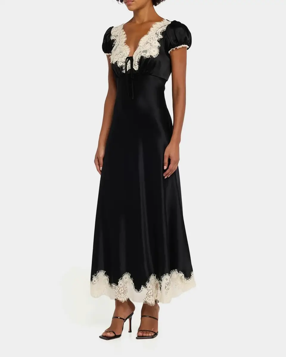 Cinq à Sept Sienne Lace-Trim Satin Midi Dress | Thumbnail 4 Cinq à Sept Sienne Lace-Trim Satin Midi Dress | Thumbnail 4