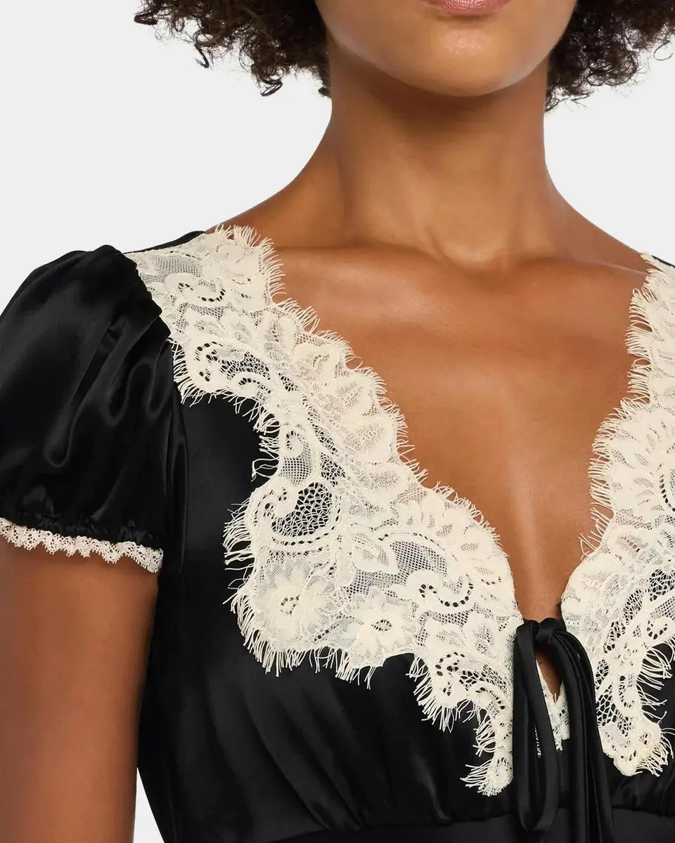 Cinq à Sept Sienne Lace-Trim Satin Midi Dress | Thumbnail 5 Cinq à Sept Sienne Lace-Trim Satin Midi Dress | Thumbnail 5