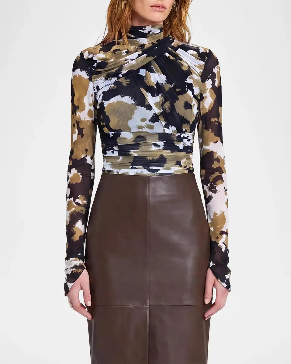 NICHOLAS Ivy Mesh Gathered Long Sleeve Top | Thumbnail 4 NICHOLAS Ivy Mesh Gathered Long Sleeve Top | Thumbnail 4