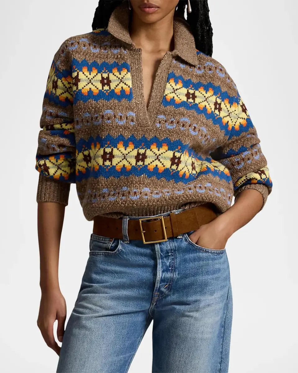 Polo Ralph Lauren Fair Isle Wool-Blend Polo-Collar Sweater | Thumbnail 4