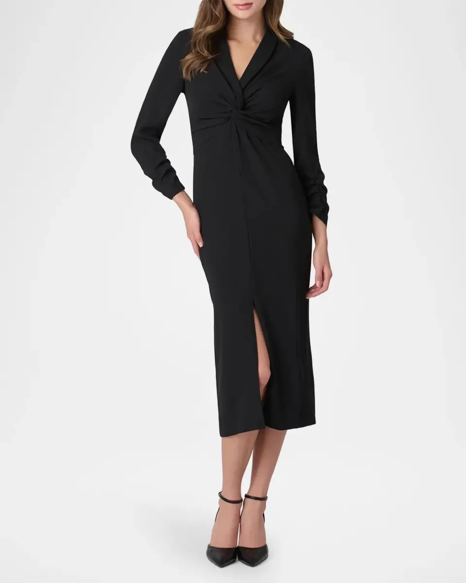 Shoshanna Twist-Front Column Midi Dress | Thumbnail 2 Shoshanna Twist-Front Column Midi Dress | Thumbnail 2