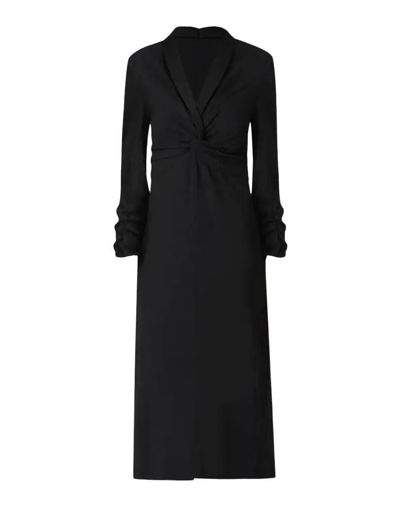 Twist-Front Column Midi Dress