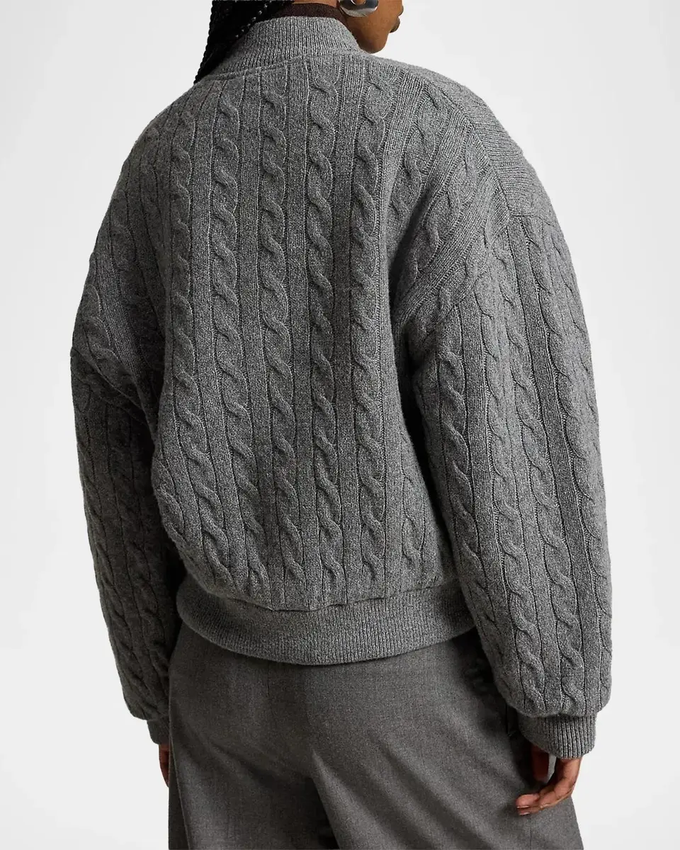 Polo Ralph Lauren Cable-Knit Wool-Cashmere Snapped Jacket | Thumbnail 3
