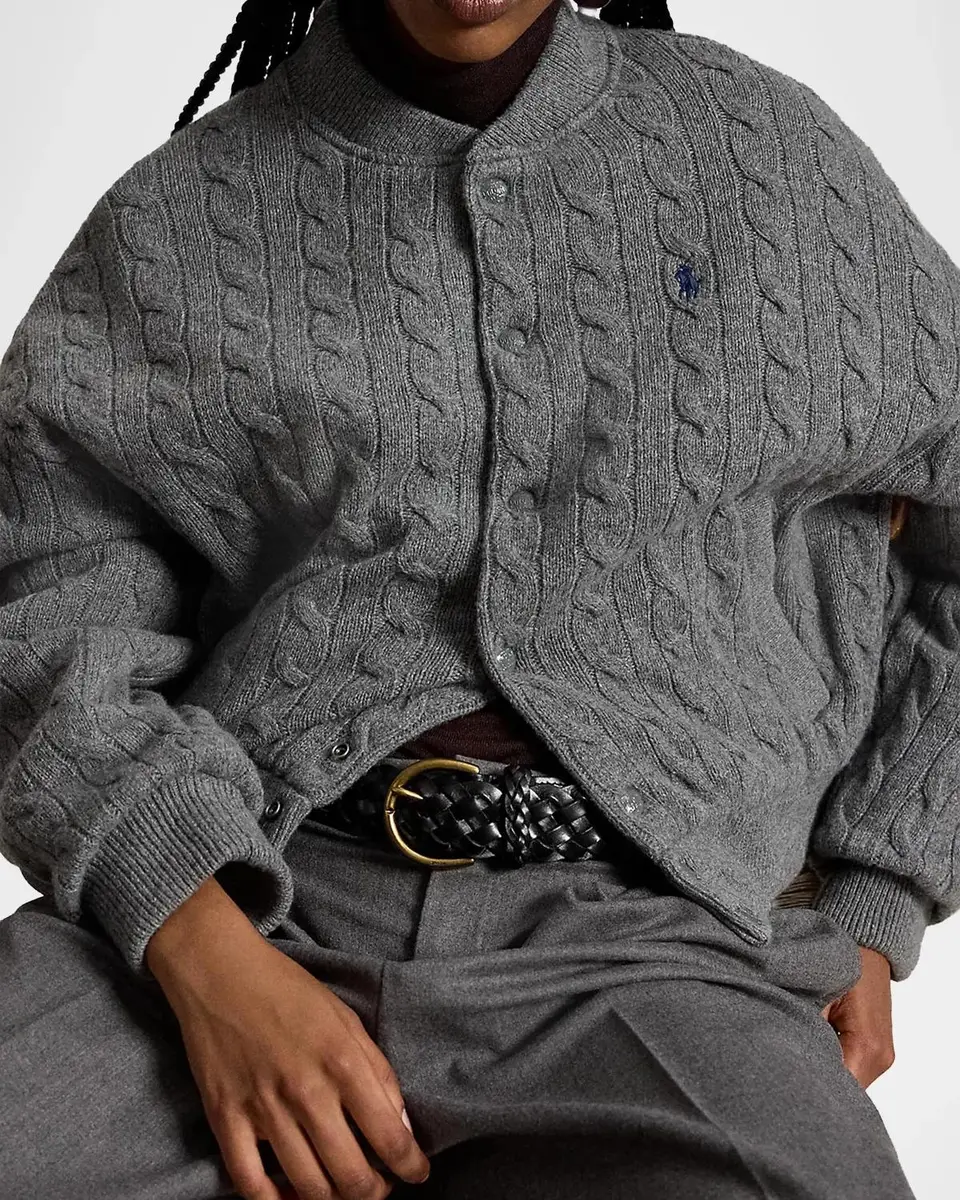 Polo Ralph Lauren Cable-Knit Wool-Cashmere Snapped Jacket | Thumbnail 6