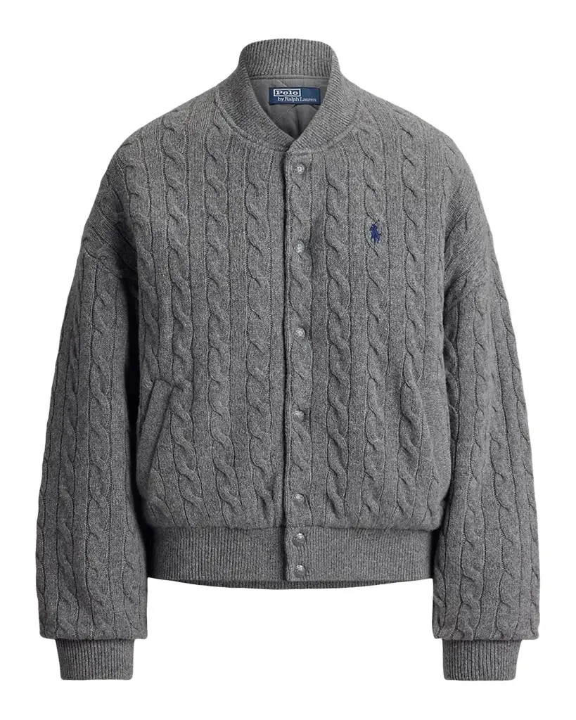 Cable-Knit Wool-Cashmere Snapped Jacket