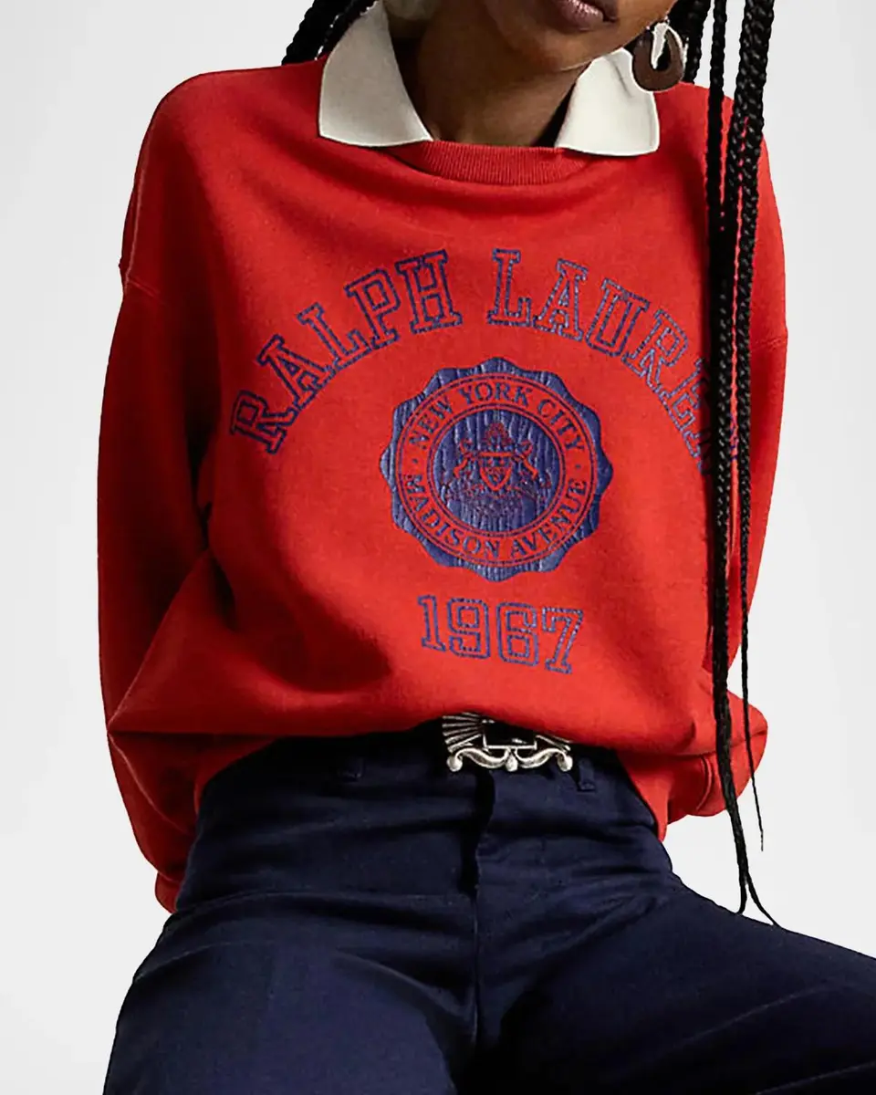 Polo Ralph Lauren Crest Polo-Collar Fleece Crewneck Sweatshirt | Thumbnail 5 Polo Ralph Lauren Crest Polo-Collar Fleece Crewneck Sweatshirt | Thumbnail 5