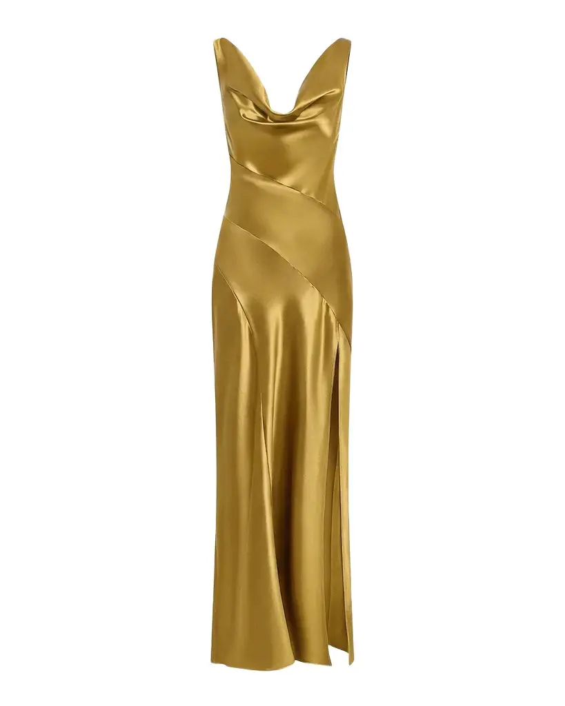 Alfina Cowl-Neck Satin Maxi Dress Alfina Cowl-Neck Satin Maxi Dress