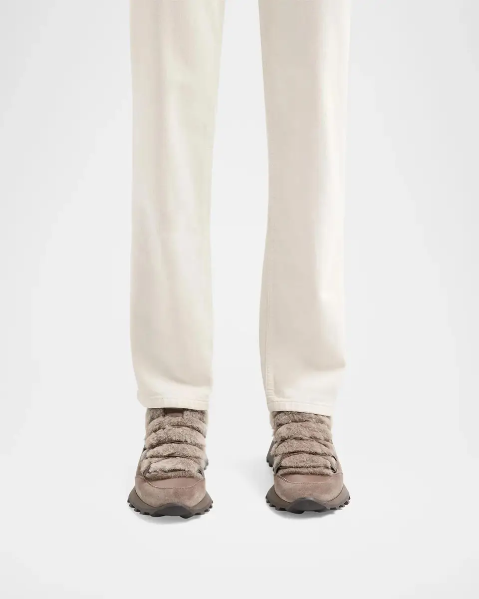Brunello Cucinelli Suede and Shearling Low-Top Sneakers | Thumbnail 2 Brunello Cucinelli Suede and Shearling Low-Top Sneakers | Thumbnail 2