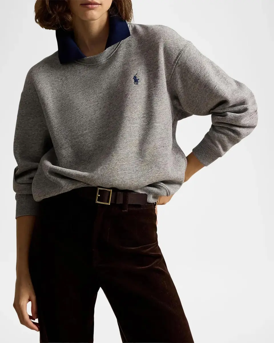 Polo Ralph Lauren Polo-Collar Fleece Crewneck Sweatshirt | Thumbnail 4 Polo Ralph Lauren Polo-Collar Fleece Crewneck Sweatshirt | Thumbnail 4
