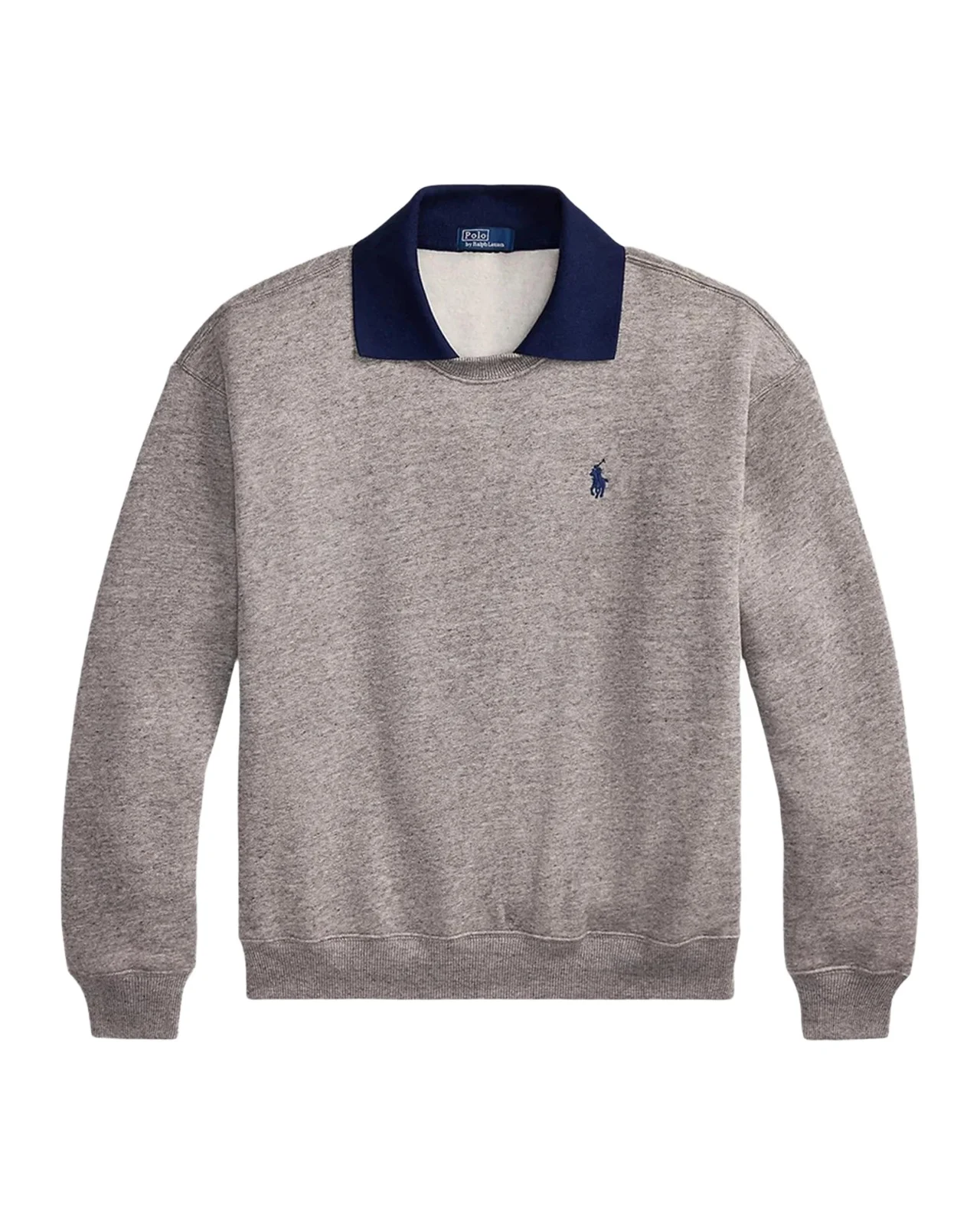 Polo-Collar Fleece Crewneck Sweatshirt Polo-Collar Fleece Crewneck Sweatshirt
