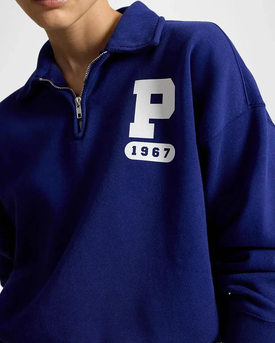 Polo Ralph Lauren P Logo Slub Fleece Quarter-Zip Sweatshirt | Thumbnail 5 Polo Ralph Lauren P Logo Slub Fleece Quarter-Zip Sweatshirt | Thumbnail 5